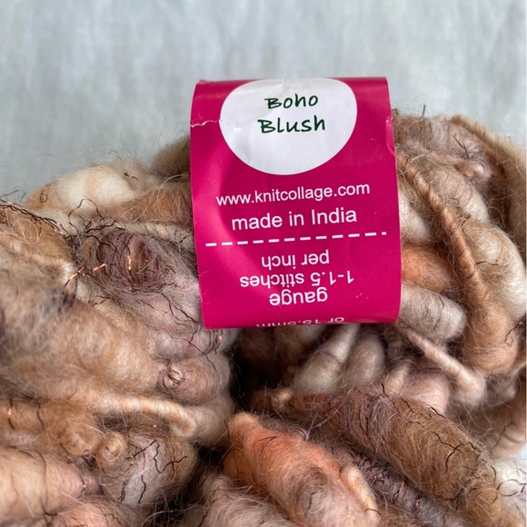 Knit Collage Pixie Dust Boho Blush 140g wool mohair metallic yarn skein hank - Picture 5 of 8